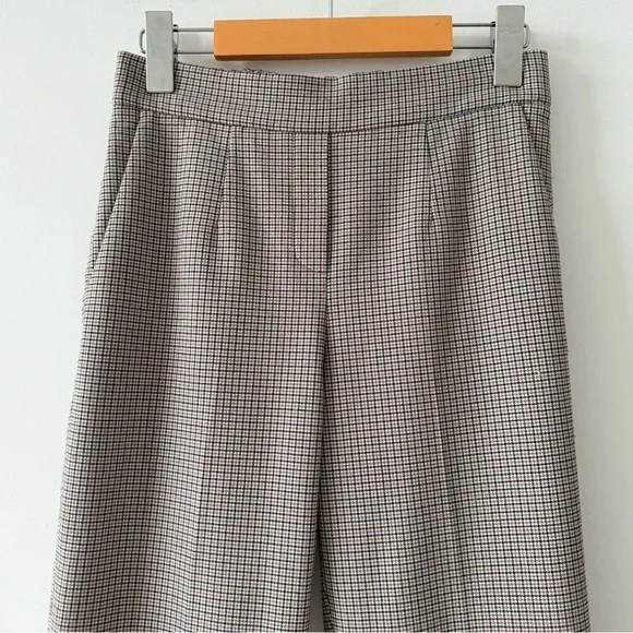 Babaton Conan Check Pants Size 2 Brown Plaid Slim Ankle Trouser Aritzia - Picture 5 of 12